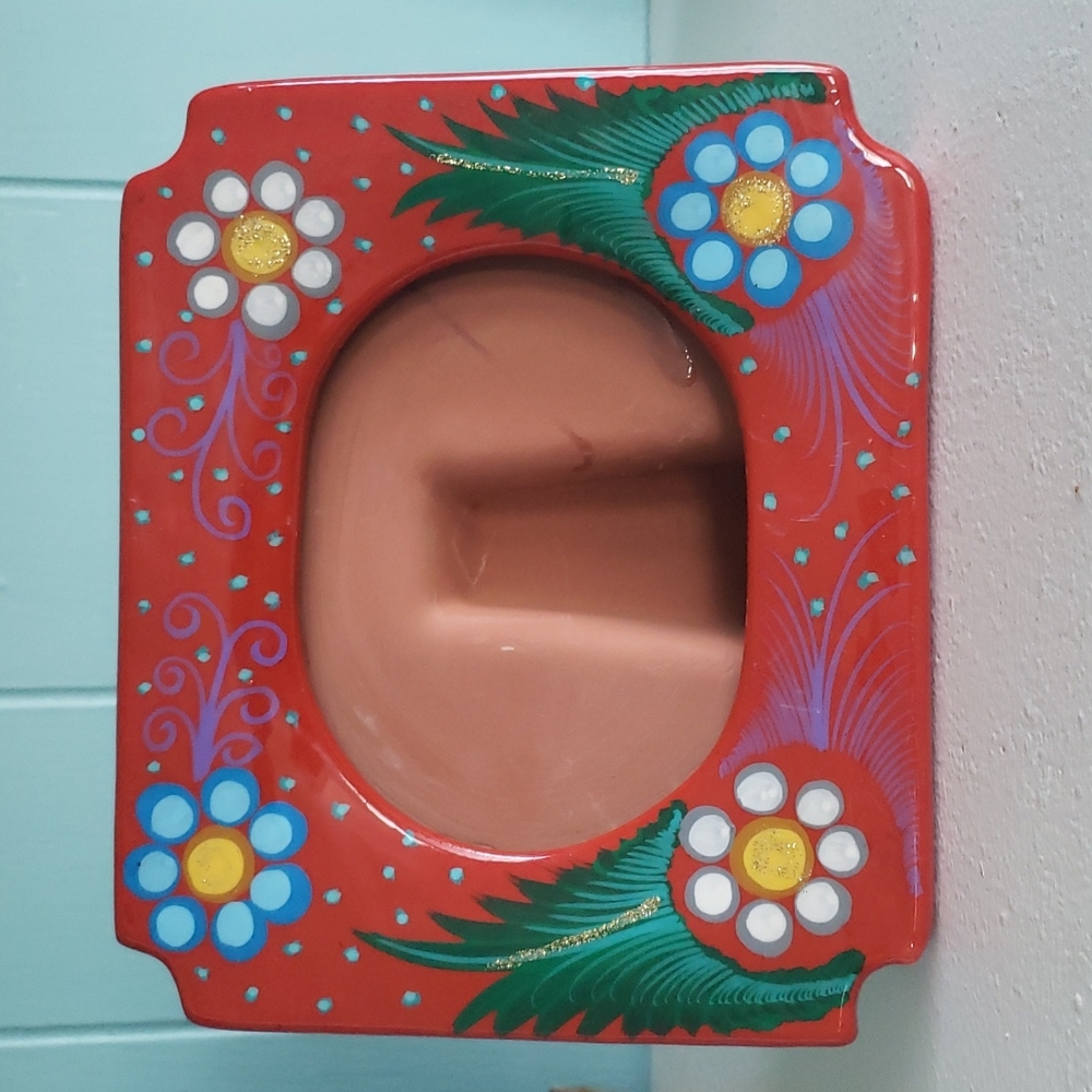 Mexican Pottery Folk Art Frame
